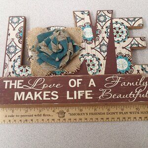 The Love of a Family Makes Life Beautiful Shelf Decor